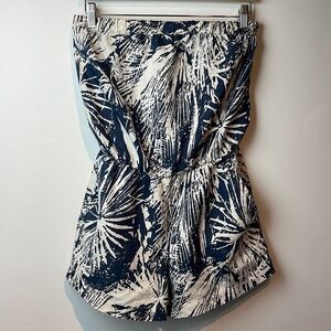 BANANA REPUBLIC 100% linen strapless shorts romper size US4